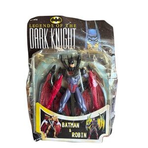 Vintage Batman Black and Red Action Figure with Dynamic Red Wings